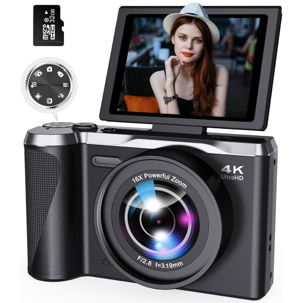 Digital Camera 4K for Photography and Video, 56MP Autofocus Vlogging Camera for